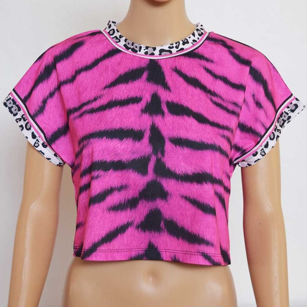 Designer Zebra Print Crop Tank Top Size S